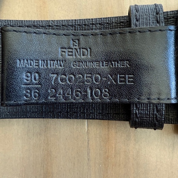 FENDI Certified Auth Zucca FF Buckle Belt - Size 90. W/ bag, orig tags, and COA - Picture 10 of 16